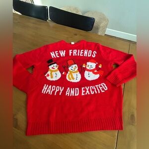 NWOT Red Snowman Sweater